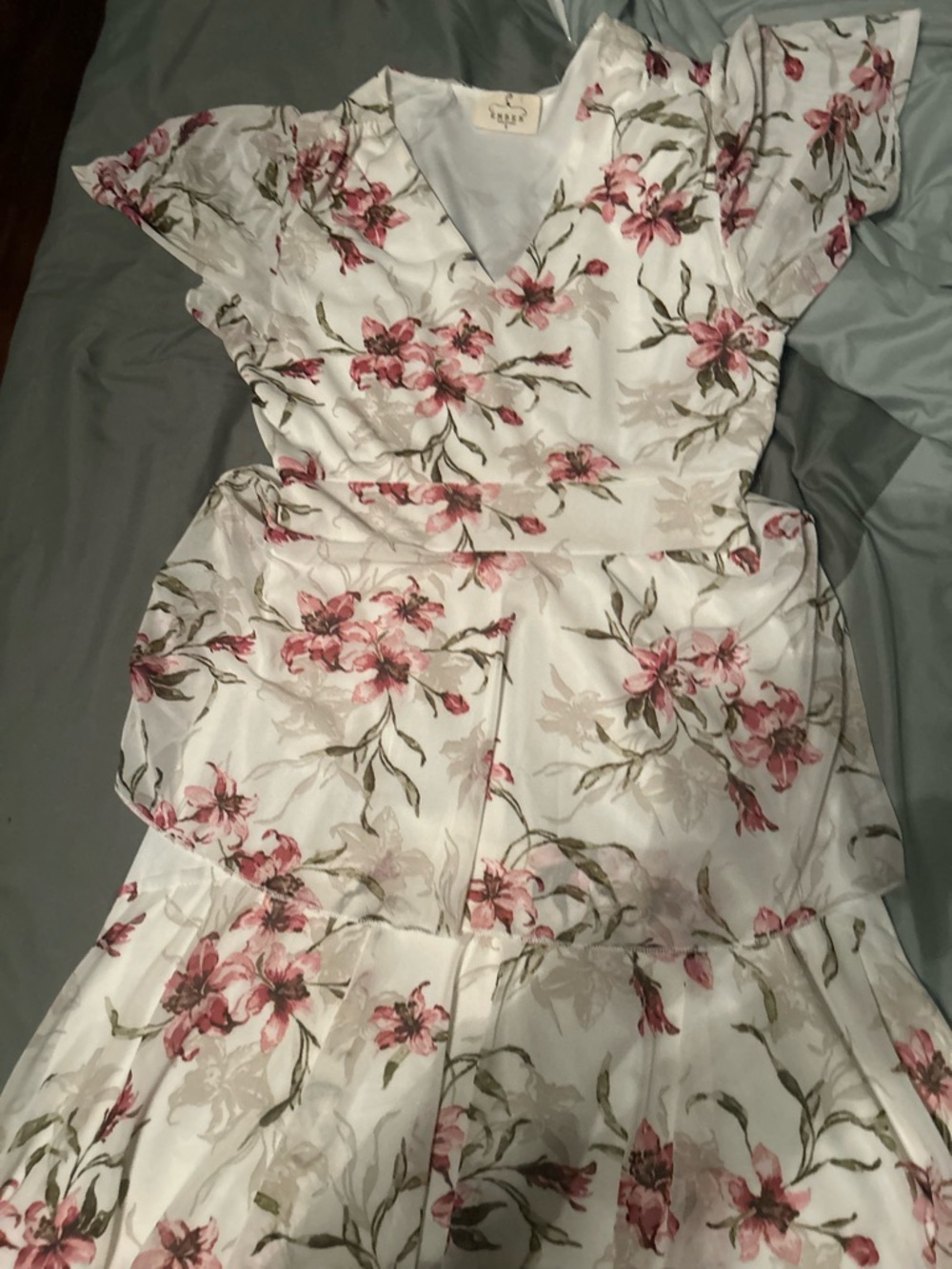 Ember White Midi Dress - Women's Elegant Floral Detail